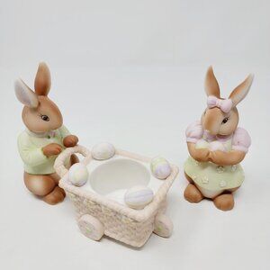 Partylite Bertie & Bea Easter Bunny Rabbit Votive Candle holder